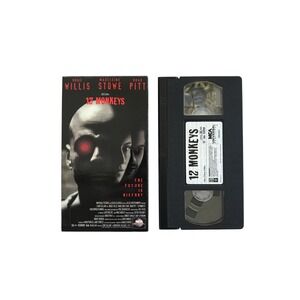 12 Monkeys VHS 1995 Movie Bruce Willis Brad Pitt Sci-Fi Thriller MCA Universal